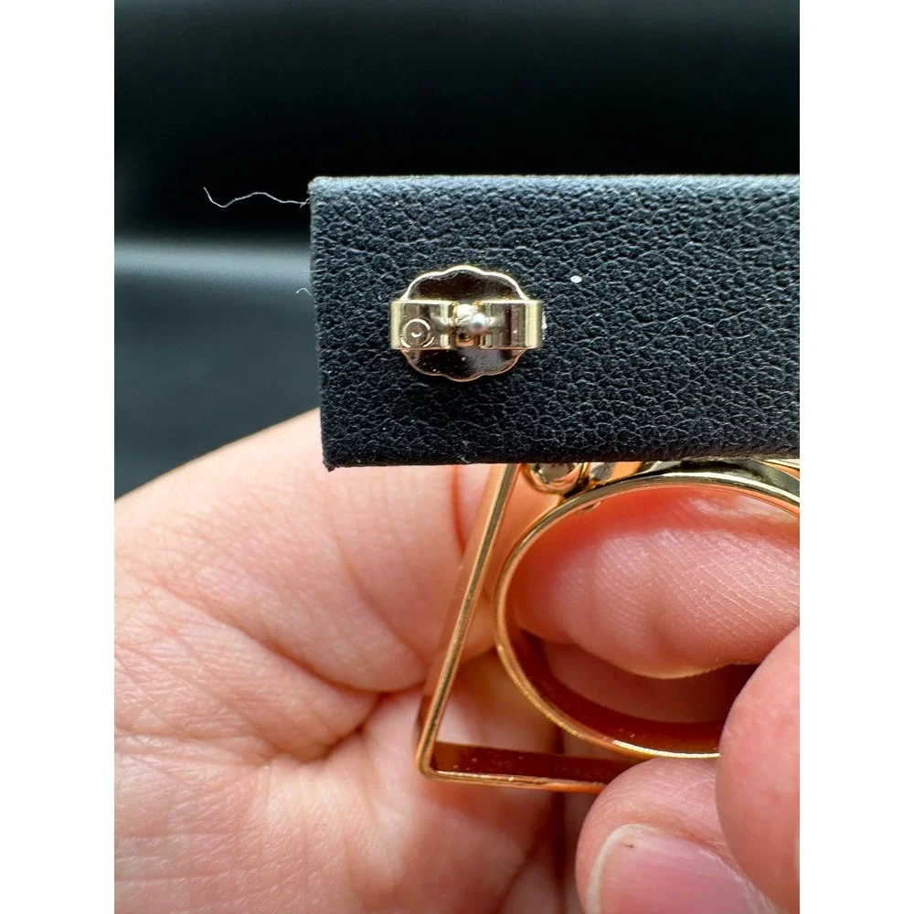 Vintage Avon Mobile Geometry Gold Tone Kinetic Dangle Earrings‎ Surgical Steel